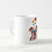 Mug Bouledogue anglais avec coeurs Saint-Valentin (Devant gauche)