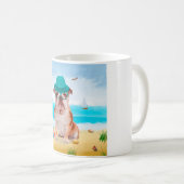 Mug Bouledogue anglais sur la plage (Devant droit)