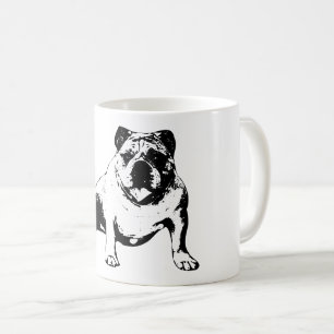 Mug Bouledogue assis avec la langue dehors