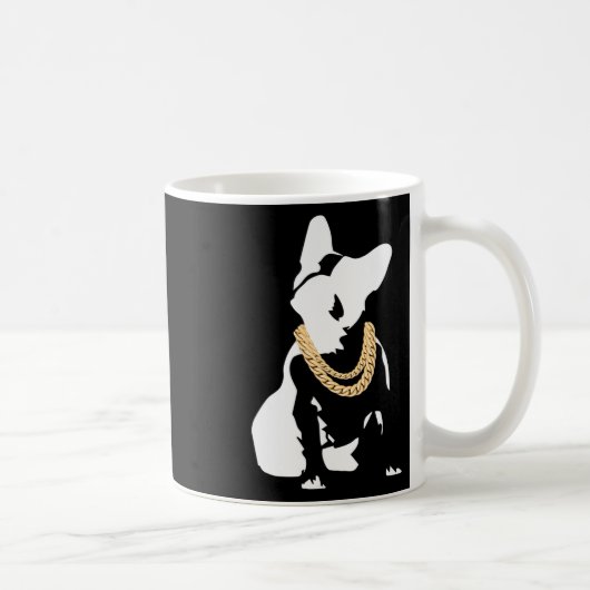 Mug Bouledogue avec collier en or (Droite)