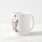Mug Bouledogue avec des cœurs pour la Saint-Valentin (Devant droit)