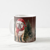Mug Bouledogue dans la neige de Noël (Devant gauche)