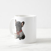 Mug Bouledogue français avec café (Devant gauche)