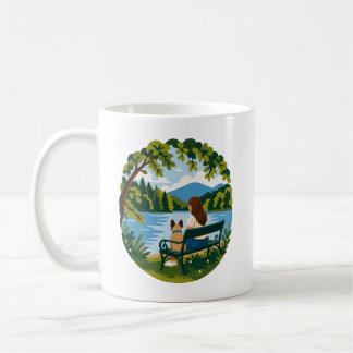 Mug Bouledogue français et maman de chien, scène de ba