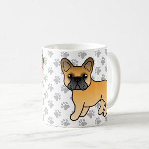 Mug Bouledogue français fauve Chien de dessin animé mi