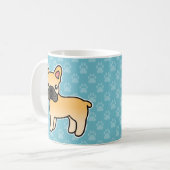 Mug Bouledogue français fauve dessin animé (Devant gauche)