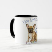 Mug Bouledogue français floral (Devant gauche)