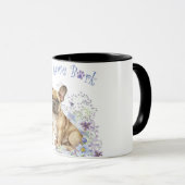 Mug Bouledogue français floral (Devant droit)