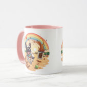 Mug Bouledogue français joyeux & Éclaboussure de café  (Devant gauche)