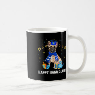 Mug Bouledogue français Menorah Chapeau Joyeux Chanuka