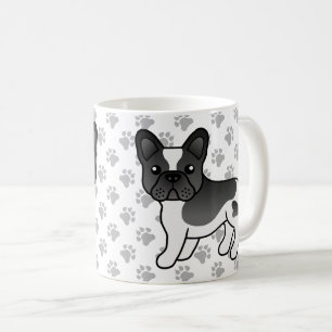 Mug Bouledogue Français Pie Noir Mignon Chien de Dessi