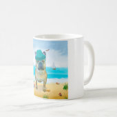 Mug Bouledogue français sur la plage (Devant droit)