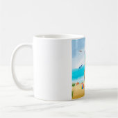 Mug Bouledogue français sur la plage (Gauche)