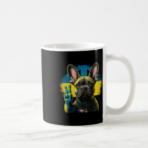 Mug Bouledogue français Ukraine Paix Et Amour Drapeau