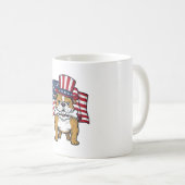 Mug Bouledogue Patriotique Avec Drapeau Vector Design_ (Devant droit)