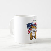 Mug Bouledogue Patriotique Avec Drapeau Vector Design_ (Devant gauche)