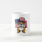 Mug Bouledogue Patriotique Avec Drapeau Vector Design_ (Centre)