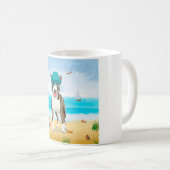 Mug Bouledogue Terrier sur la Plage (Devant droit)