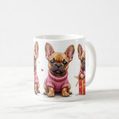 Mug Bouledogues français Saint-Valentin (Devant droit)