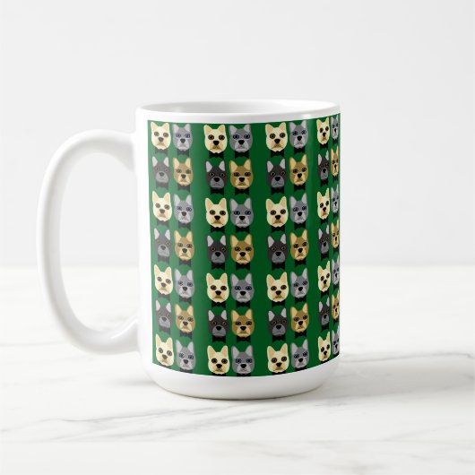 Mug Bouledogues Français Vert (Gauche)