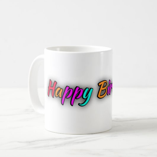 Mug Boules d'anniversaire Happy personnalisées (Devant gauche)