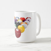 Mug Boules de billard : modèle 3D : (Devant droit)