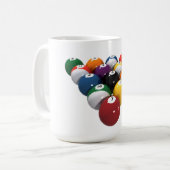 Mug Boules de billard : modèle 3D : (Devant gauche)