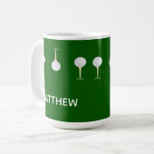 Mug Boules de golf Monogram motif sur vert (Devant gauche)