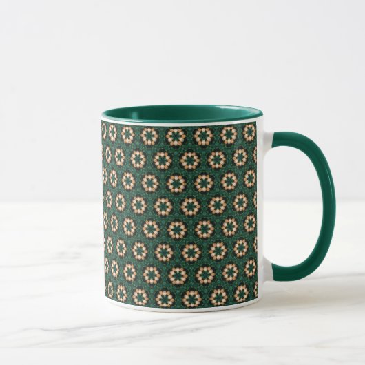 Mug Boules de Noël en or avec arbre vert (Droite)