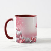 Mug Boules de Noël rose blanc Musique de Noël (Gauche)
