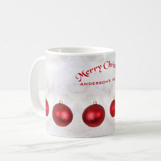 Mug Boules de Noël rouges (Devant gauche)