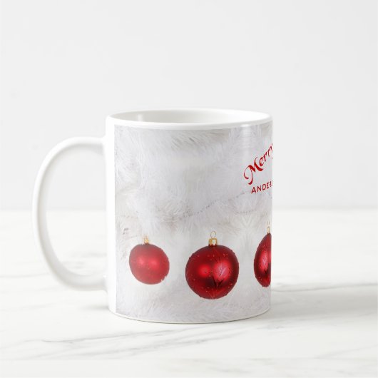 Mug Boules de Noël rouges (Gauche)