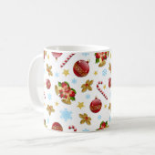 Mug Boules de Noël rouges et dorées, saint de Noël (Devant gauche)