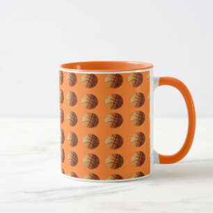 Mug Boules De Panier Orange Sur Arrière - plan Orange,