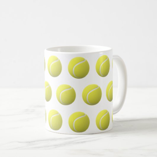 Mug boules de tennis 3D en rangée (Devant droit)