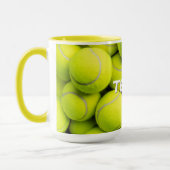 Mug Boules de tennis de texte personnalisées (Gauche)