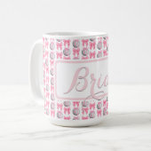 Mug Boules disco Coquette Rubans roses Cadeau mariage  (Devant gauche)