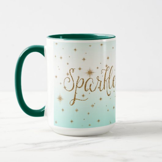 Mug Boules d'or Aqua Ombre (Gauche)