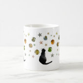 Mug Boules d'or de chats noirs et boules d'étoiles (Centre)