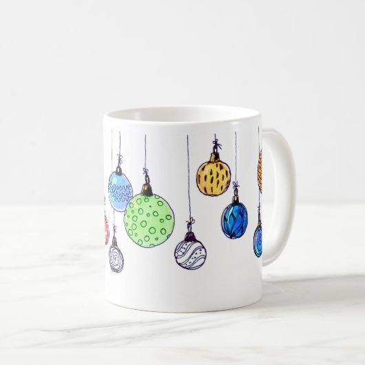 Mug Boules multicolores de Noël (Devant droit)