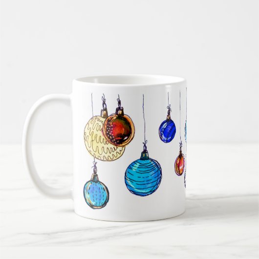Mug Boules multicolores de Noël (Gauche)