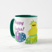 Mug Boulet de Pâques Bleu Vert Poulets OEufs Gardiens (Devant gauche)