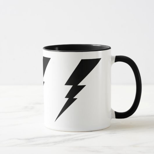 Mug Boulon de foudre Flash Noir. (Droite)