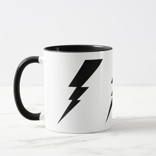 Mug Boulon de foudre Flash Noir. (Gauche)
