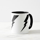 Mug Boulon de foudre Flash Noir. (Devant droit)