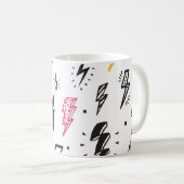 Mug Boulons de foudre, ensemble de gribouillis dessiné (Devant droit)