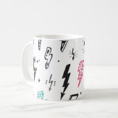 Mug Boulons de foudre, ensemble de gribouillis dessiné (Devant gauche)
