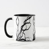 Mug Bouquet Blanc : Abstrait blanc & noir (Gauche)