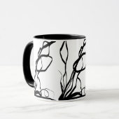 Mug Bouquet Blanc : Abstrait blanc & noir (Devant gauche)