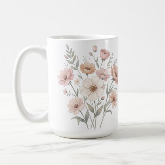 Mug Bouquet d'anémone doux aquarelle de douceur (Gauche)